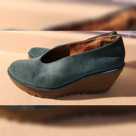 Fly London Women's Yaz Wedge Deep Teal 40 (9) - Picture 14 of 15
